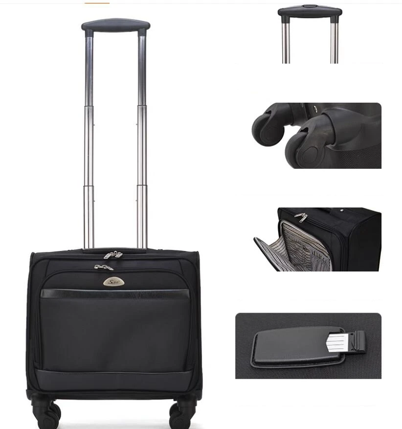 الرجال سبينر حقيبة سفر الأمتعة 18 بوصة الأعمال حقيبة أمتعة السفر على عجلات حقيبة العربة الرجال محمول المتداول حقائب الأمتعة