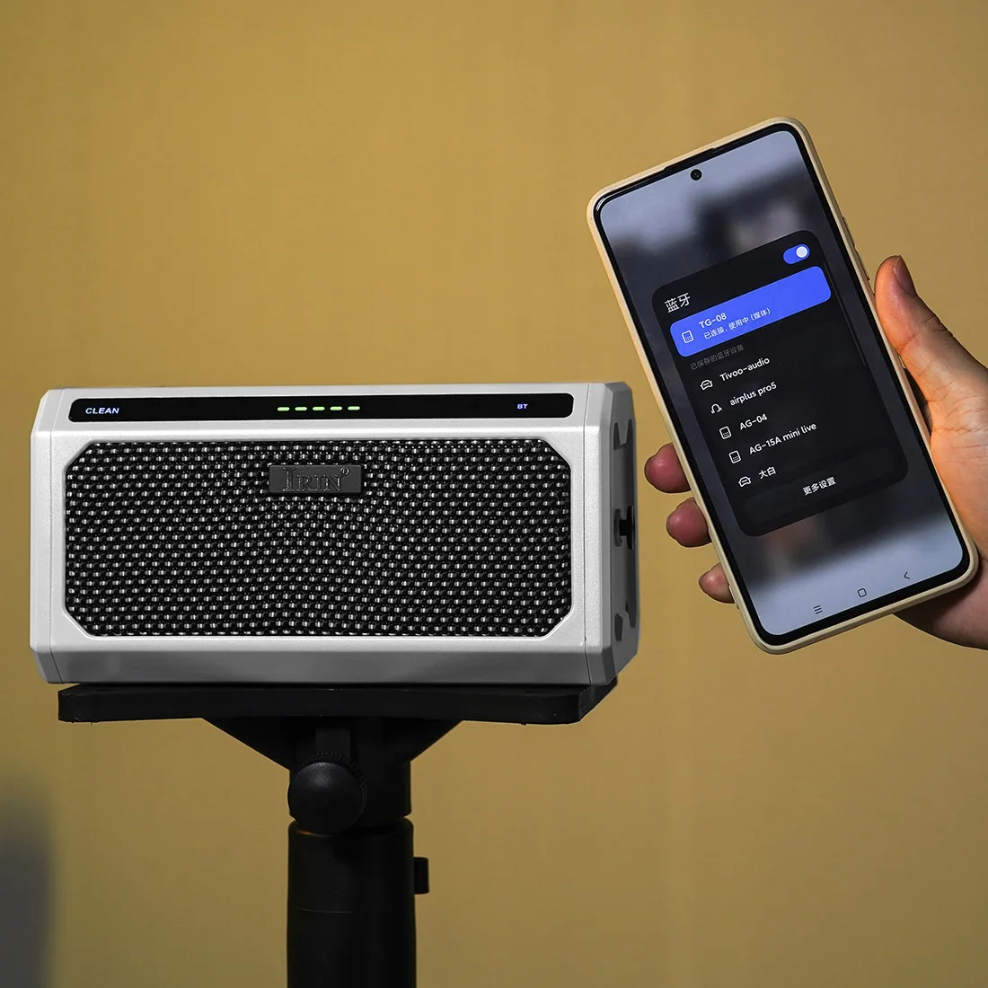 IRIN Guitar Amplifier TG-08 Rechargeable Built in Bluetooth Drum Machine Delay/Reverb Comes with Rhythm Guitar Accessories