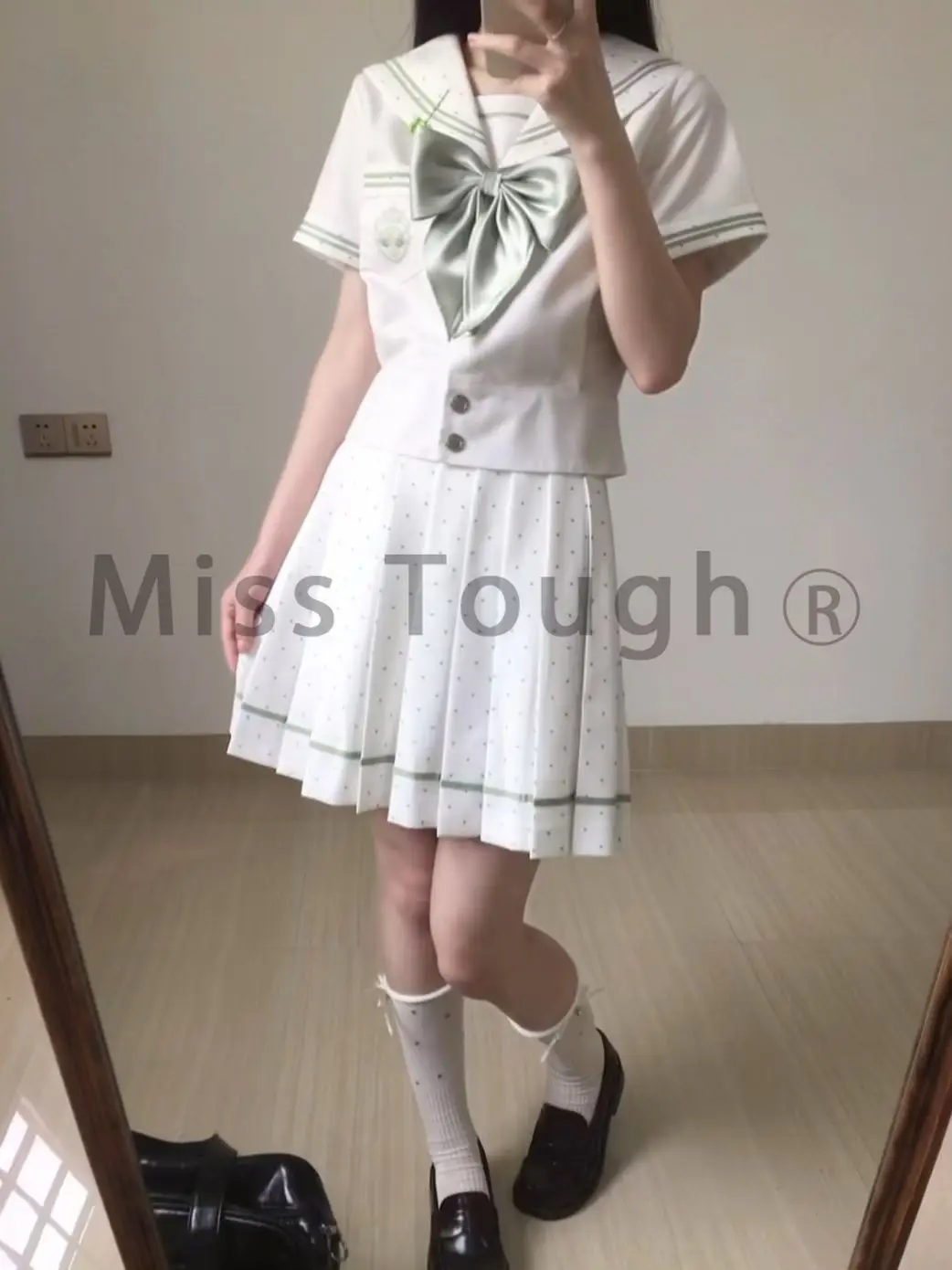 Summer Japanese Cute Women 2 Piece Set Bow Polka Dot Sailor Collar Jk Uniform Suits Female Preppy Style Daily Y2k Kawaii Outfits