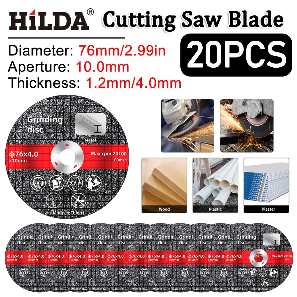 1-20PCS 76mm Saw Blade Electric Grinding Cutting Disc Rotary Tool Metal Cutter Power Wood Cutting Electric Grinder Accessories