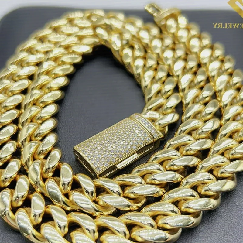 Luxury Fashion Stainless Steel Jewelry 925 Silver Lock Wholesale Cheap Price 12mm Stainless Steel Necklaces Chain for Men.