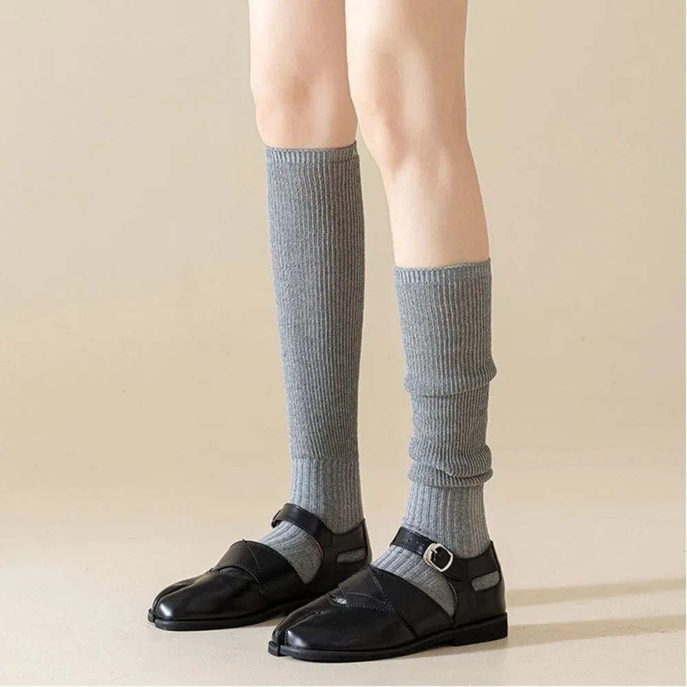 Comfortable Solid Color Women's Long Socks Soft Japanese Style Two-Toed Sock High Elasticity Long Split Toe Socks Autumn