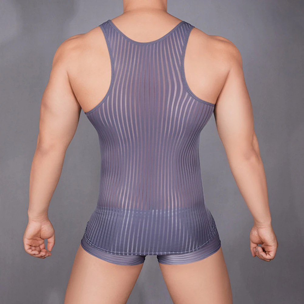 

Be Unforgettable with This Sexy Mesh Vest Boxer Underwear Tank Top for Men Embrace Your Style Embrace Yourself