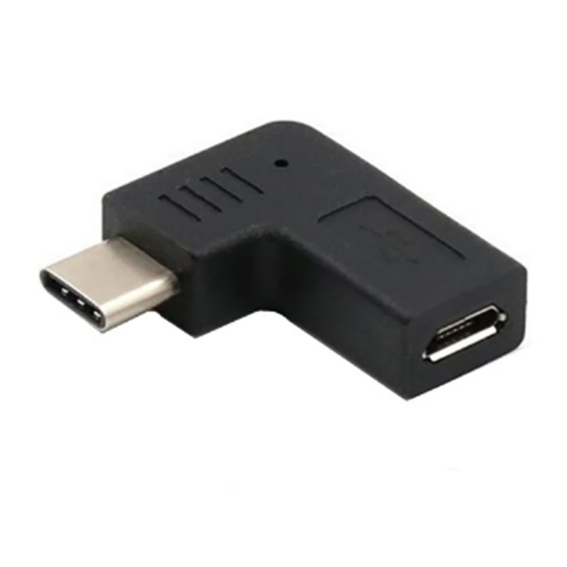 90 Degree Bend Converter Adapter Micro USB to USB C Connector for Tablet Phones