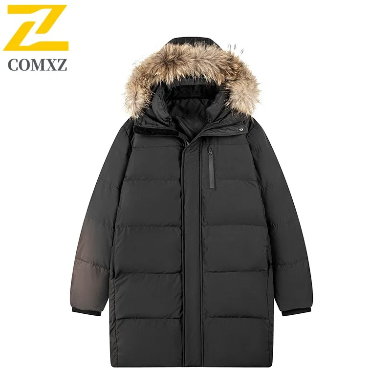 COMXZ Men Cotton Padded Jacket Hooded New Hiking Street High Quality Comfortable Outdoor Puffer Jacket Versatile Winter Jackets