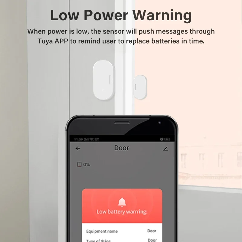 Tuya Zigbee 3.0 Smart Door Sensor Door Open / Closed Detectors Security Protection Smart Life APP Control Via Alexa Google Home