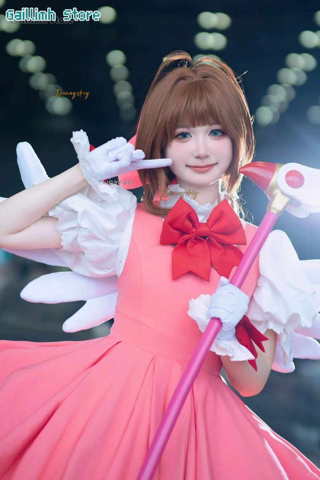 Anime Cardcaptor Sakura Card Captor Cosplay Kinomoto Sakura Cosplay Costume Wig Pink Lolita Dress Halloween Fancy Cos Party Suit