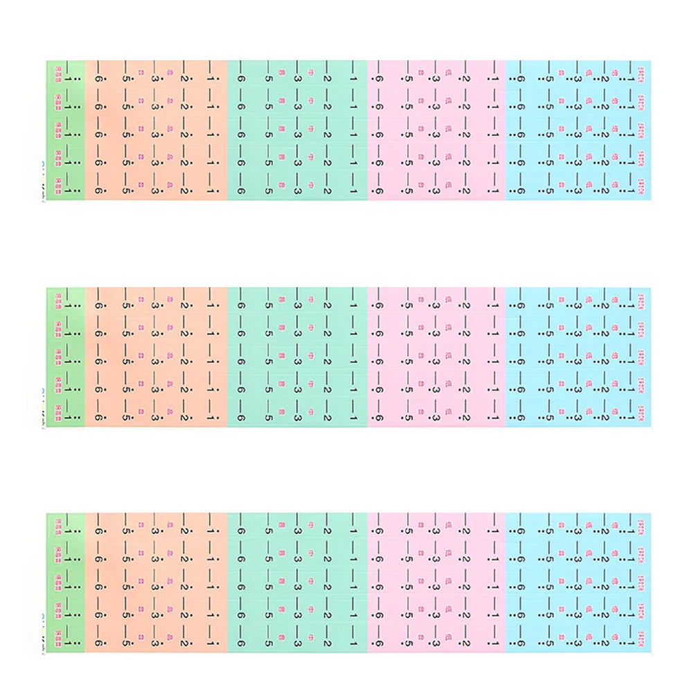 3 قطع من ملصقات مقياس Guzheng الممتازة للتعلم Guzheng ملحقات ممارسة الملاحظات الموسيقية للطلاب والمعلمين