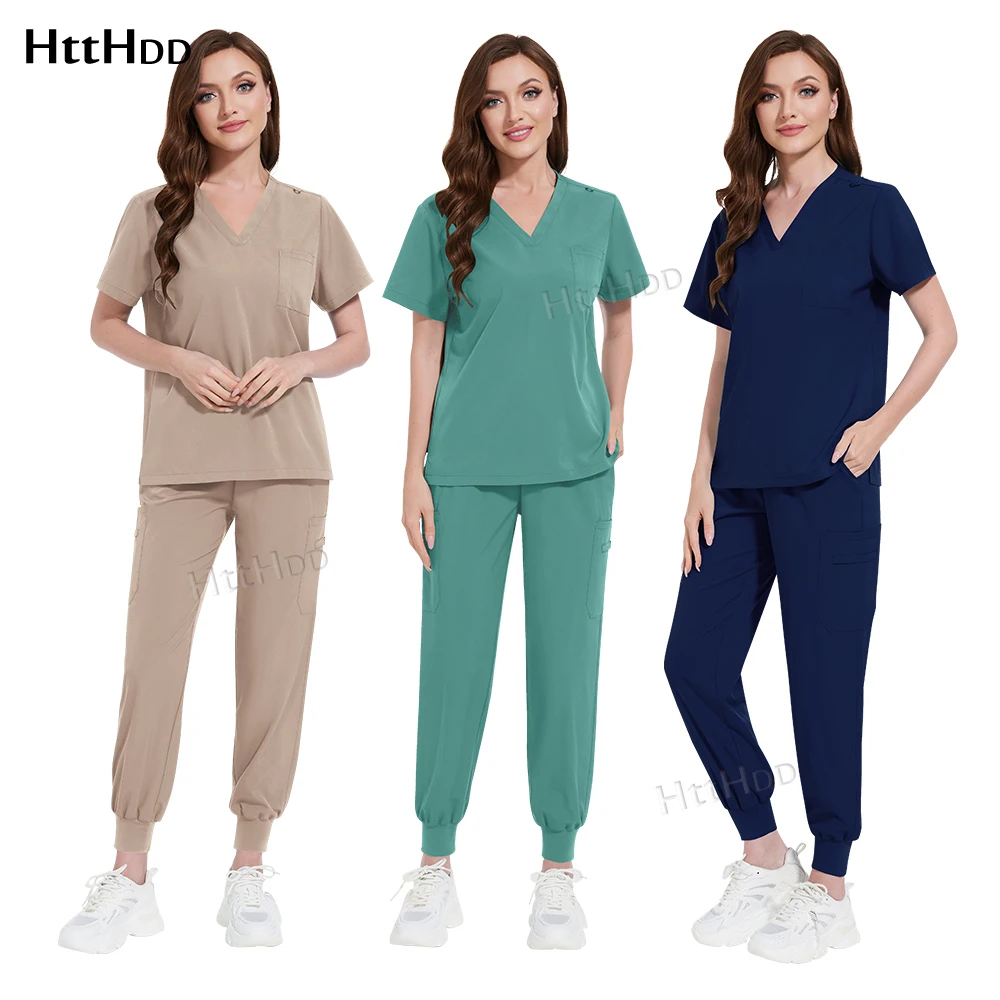 

Wholesale Hot Sales Uniform Nurse Women Scrub Top+pants Hospital Uniforms Sets Beauty Salon Medical Nursing Accessories Scrubs