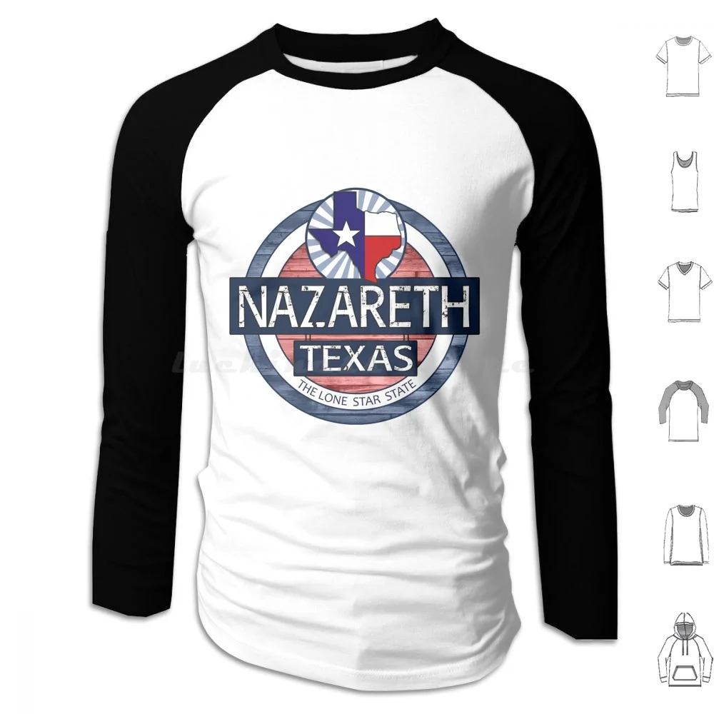 Nazareth Band Rock Scotland Hard Formed In Dunfermline Nazareth Texas Rustic Wood Circle Britania Hoodies Long Sleeve