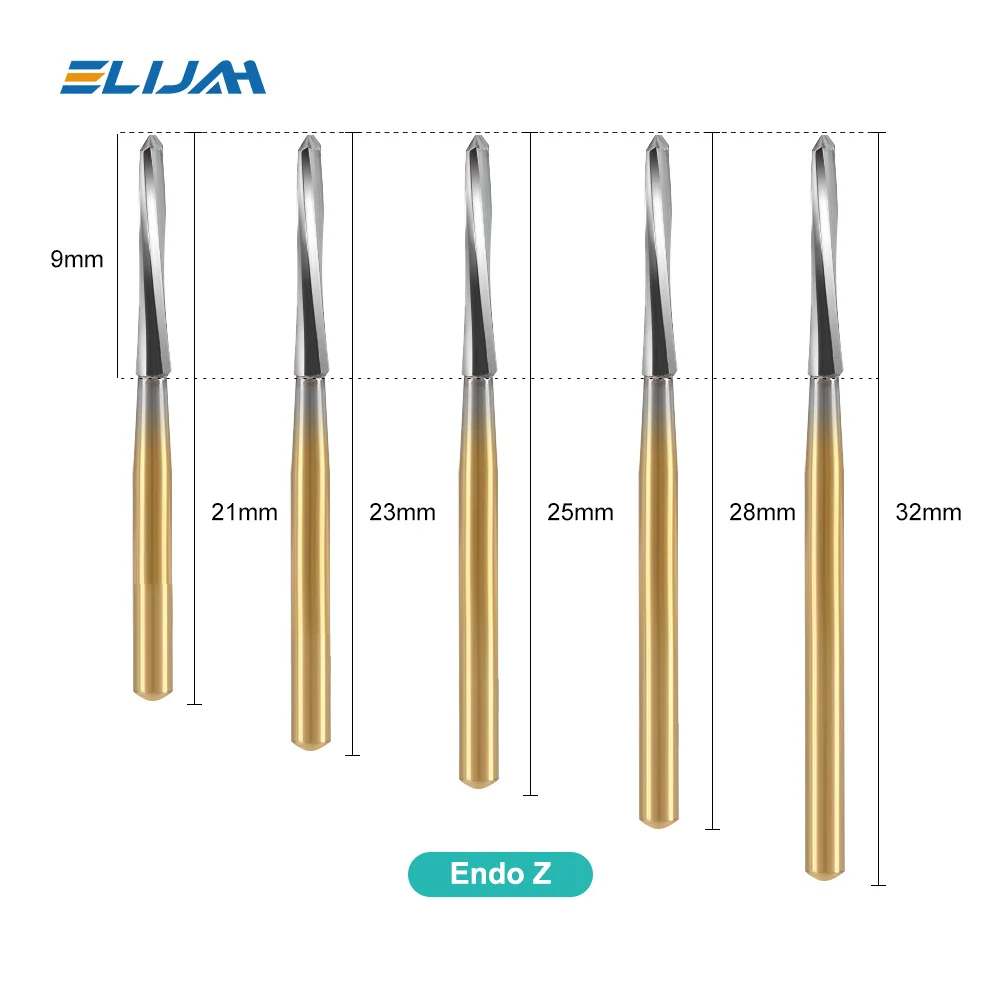 5Pcs/Pack Dental Endo-Z Carbide Burs Zekrya Surgical Endo Tungsten Bone Cutters Drill FG 1.6mm Safe Non-Cutting Tips Dental Tool