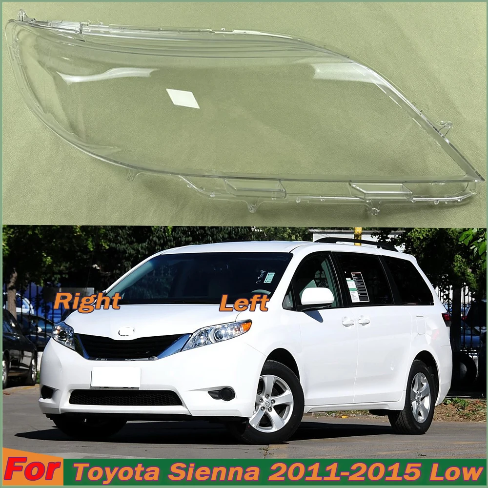 

For Toyota Sienna 2011-2015 Low Headlamp Cover Headlight Transparent Lens Lamp Shell Masks Plexiglass Replace Original Lampshade