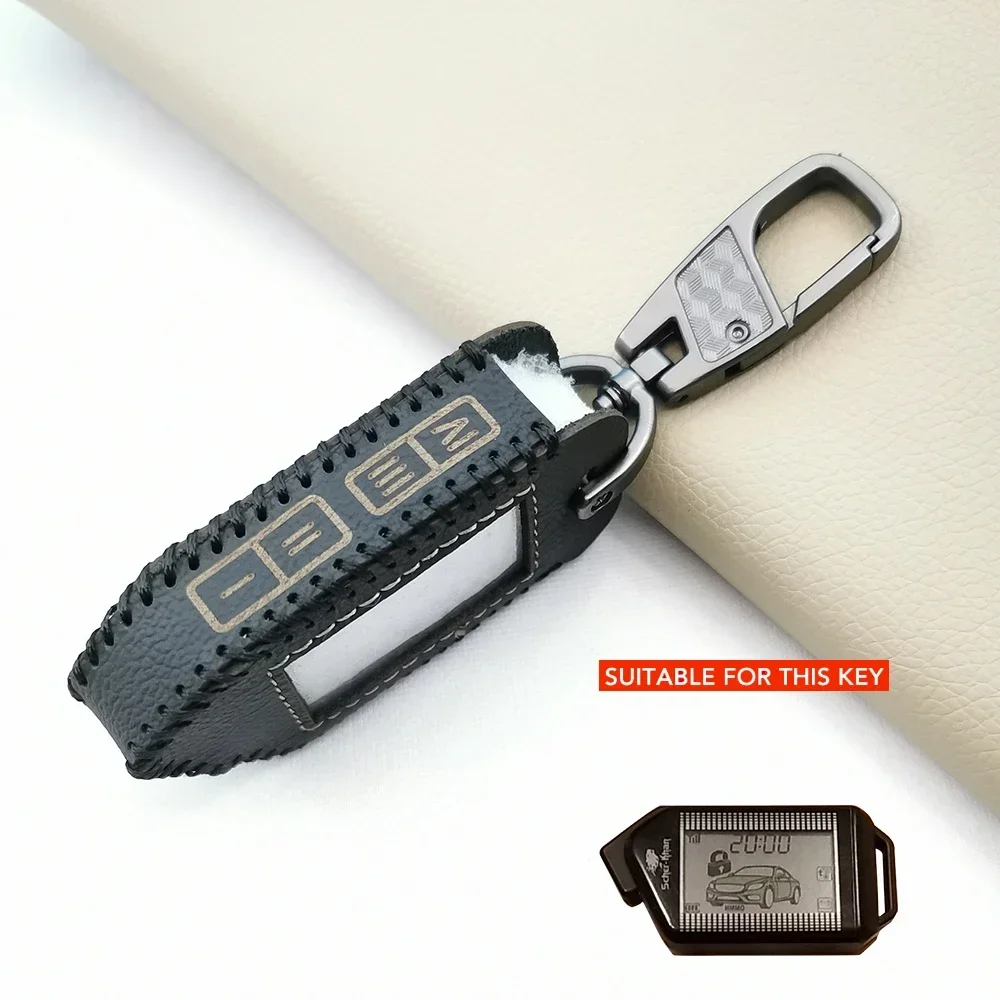 Carrying Leather Key Case LCD Remote Control Cover Skin For Scher-Khan Mobicar A B 1 2 3 M10 M20 Two Way Car Alarm System