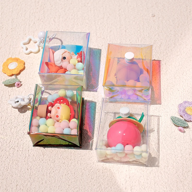 1Pc Transparent PVC Mystery Box Organizer Kawaii Mini Pouch Keychain Bag Protect Toy Doll Storage Case