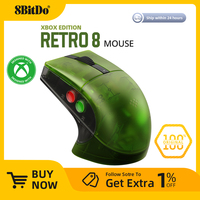 8BitDo Retro R8 Mouse with PAW 3395 Optical Sensor DPI 26K, Wireless 4K Polling Mouse with Charging Dock, Programmable Buttons
