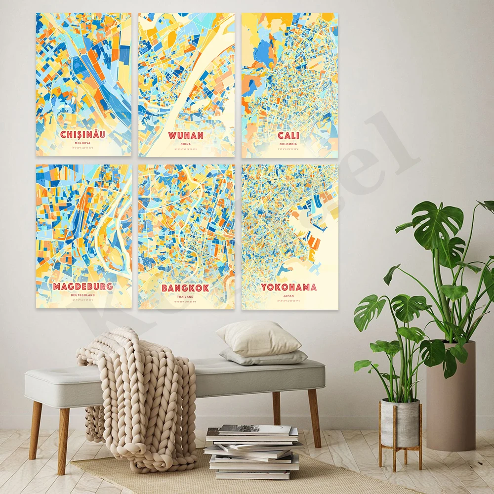 

Yokohama Bangkok Magdeburg Caligo Johannesburg Wuhan Lund Aguascalientes Santiago Chisinau Moldova Ohio. City Color Map Poster