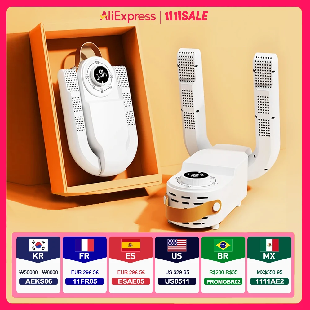 Electric Shoe Dryer Boot Warmer Shoe UV Foot Boot Dryer Eliminate Odor Fast Drying Boot Deodorizer Four-speed Timing Socks Dryer