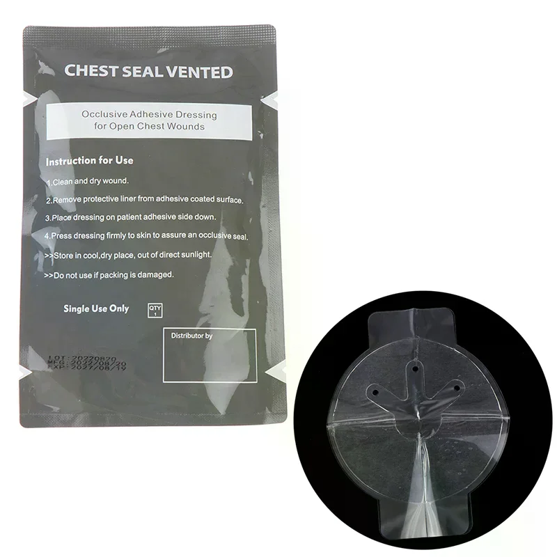 1PC High Quality North American Rescue Hyfin Chest Seal  Chest Seal Vented