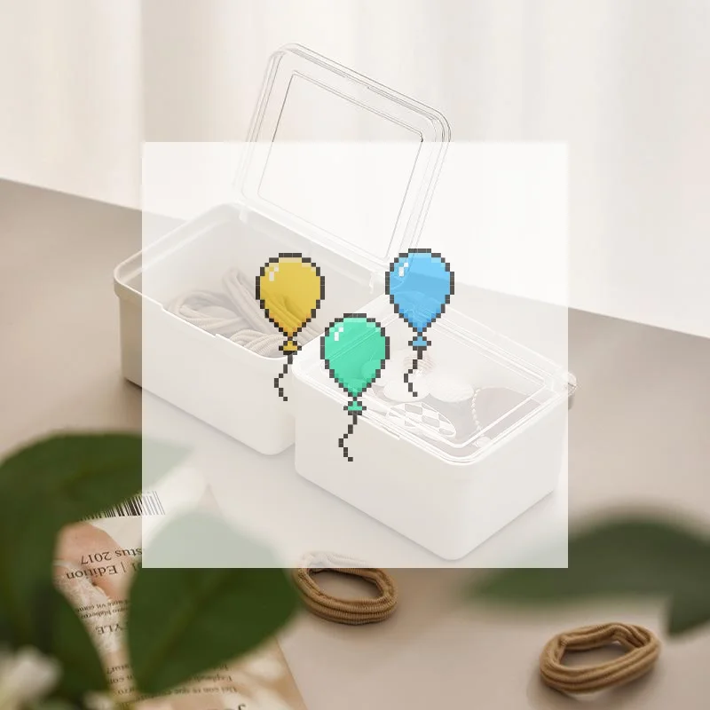 Double-Open Transparent Lid Storage Box - Multi-Purpose Organizer Container For Stationery, Cosmetics & Home Small Item Tidy