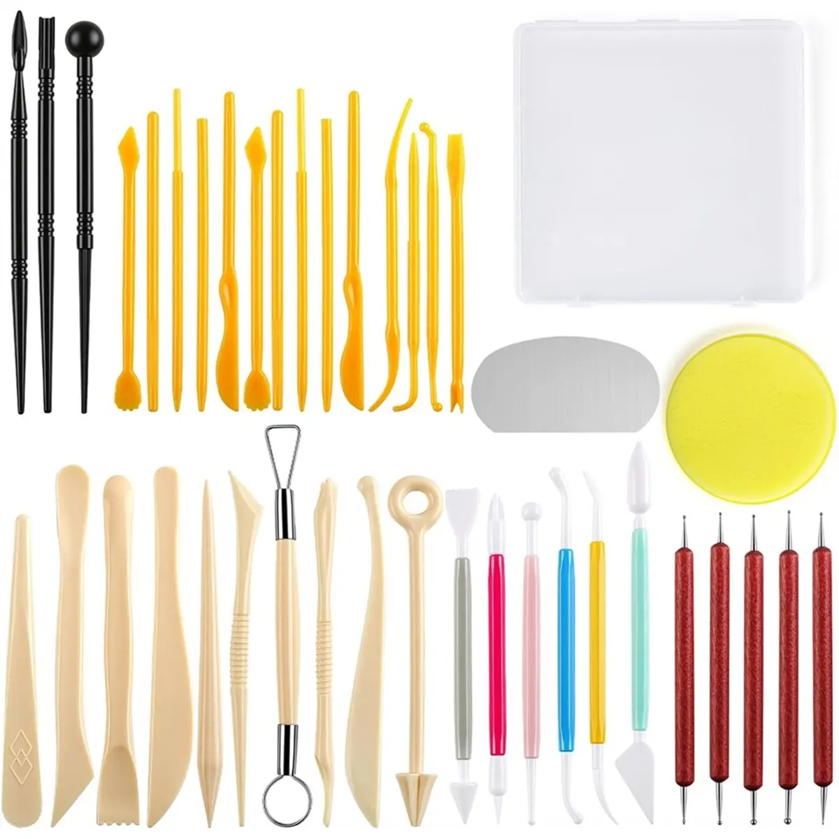 2026 NEW Clay Tools Kit, 40PCS Pottery Tools for Kids and Adults, Air Dry Polymer Clay Tools, Clay Sculpting Tools for Dotting