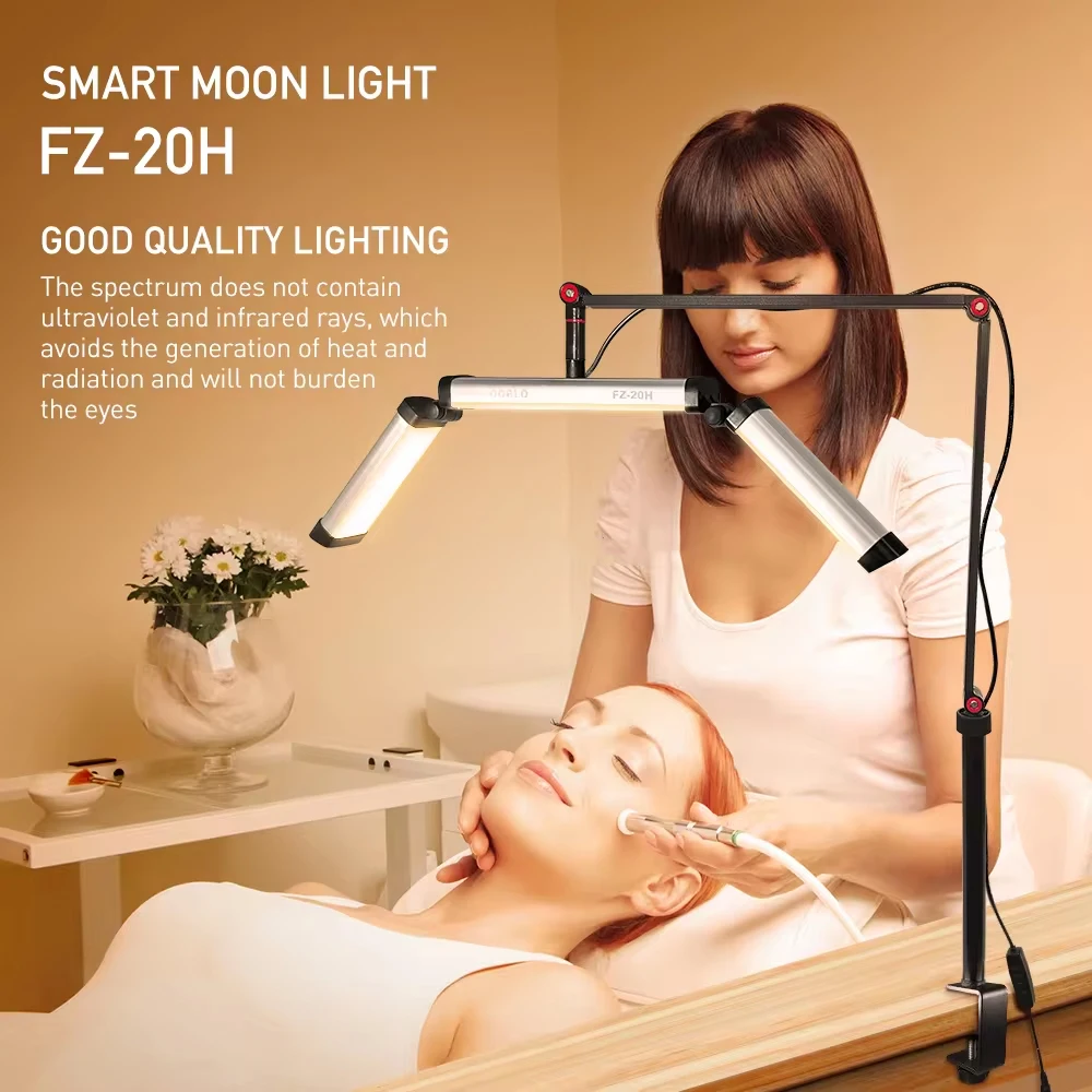 2024 New model FZ-20H 20W Foldable Beauty Lamp Led Video Light Half Moon Ring Light Live Streaming Fill Light with Desktop Stand