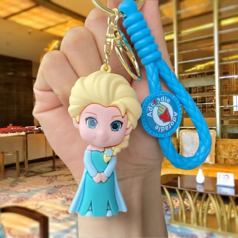 Frozen Cartoon Doll Keychain Cute Elsa Princess Bag Pendant Car Keychain Wholesale