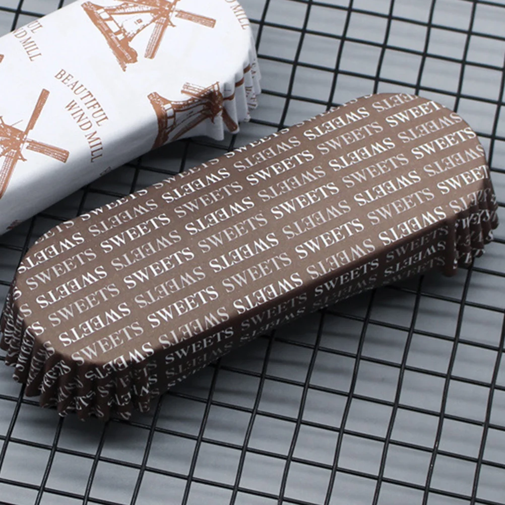 

100 Pcs Oil-proof Paper Tray Hot Dog Wrappers Baking Cups Muffin Coffee Bread Liners Holders for Serving