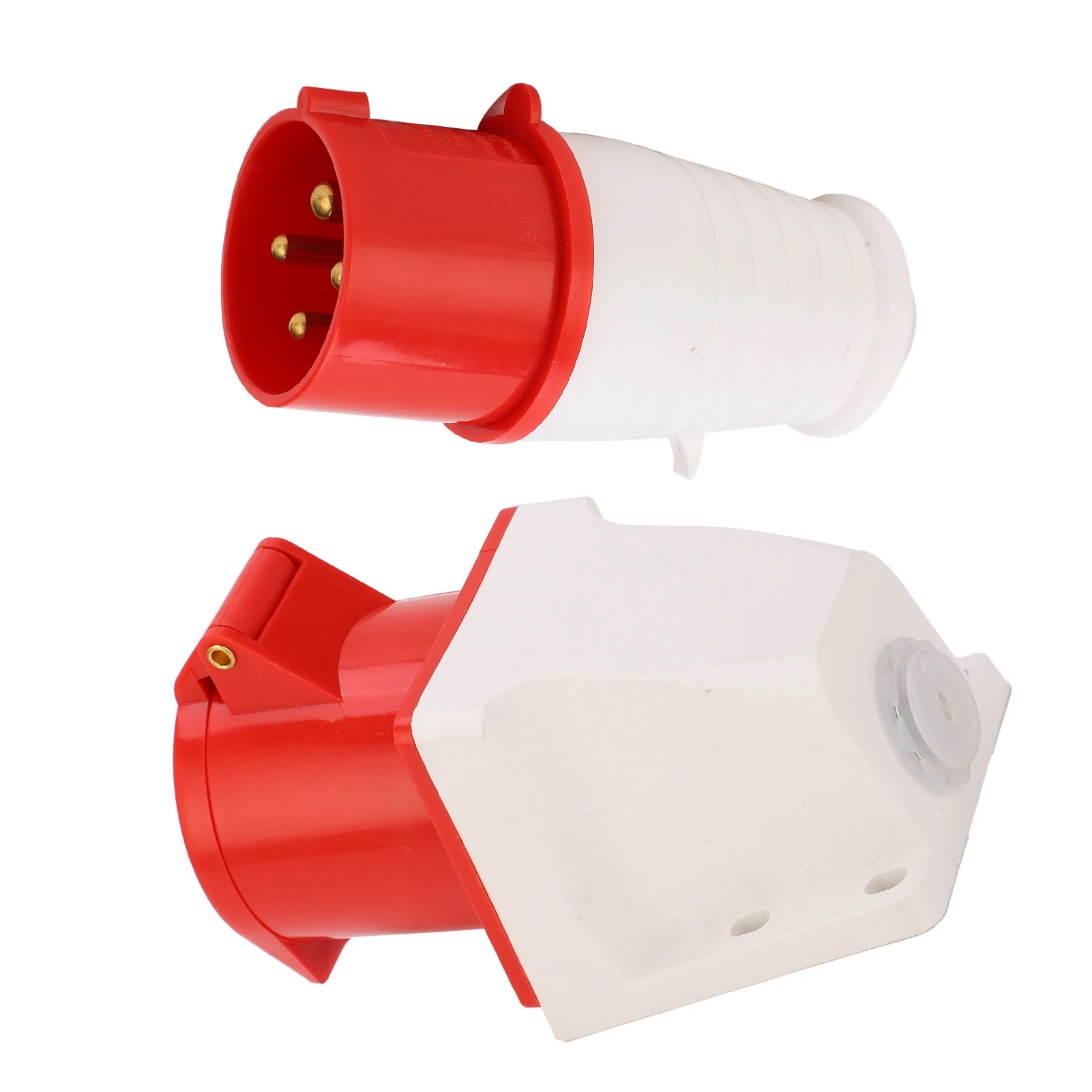 4‑Pin Power Plug 3 Phase Industrial Connector Socket Set  Mounted 32A AC380V‑415V Industrial Plug Connector Set