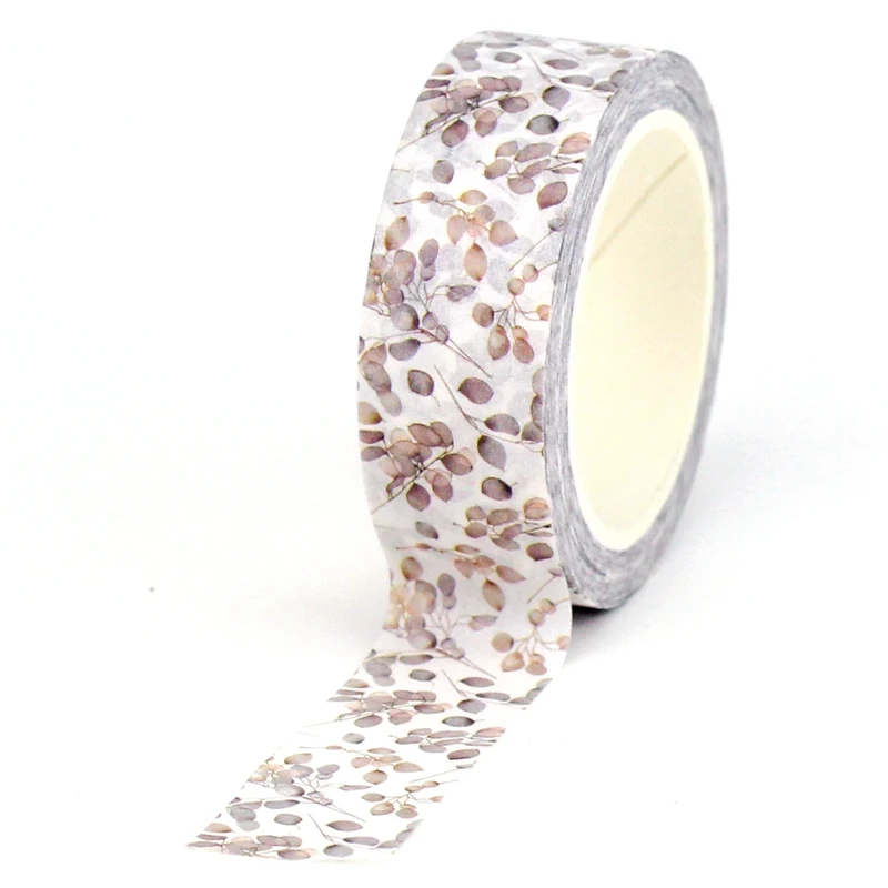 2023 NEW 1PC. 10M Decor Neutral Leaves Washi Tape for Scrapbooking Journaling Adhesive Masking Tape Cute  Stationery