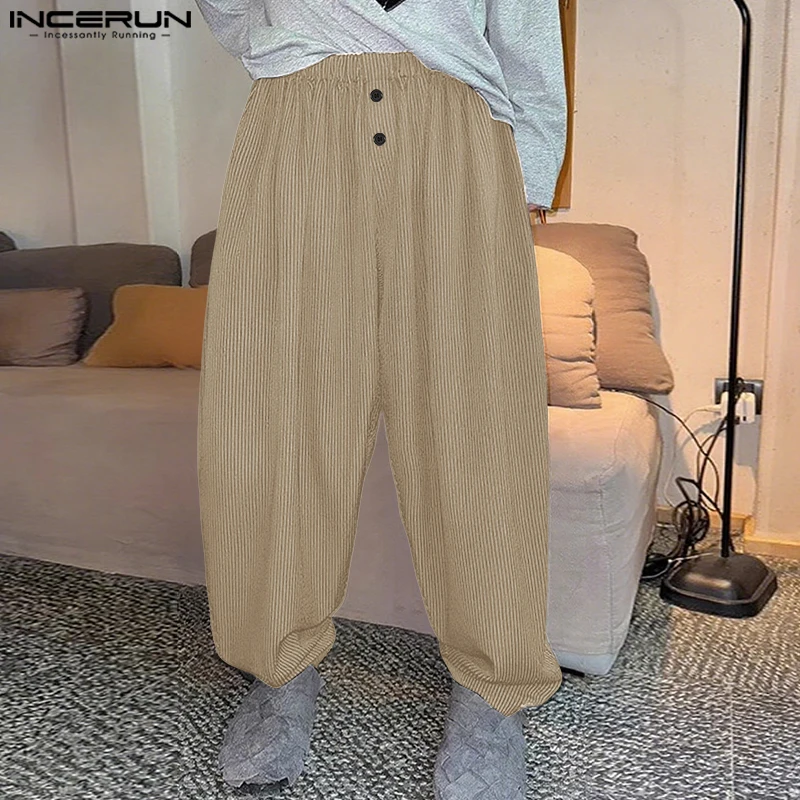 

Men Striped Pants Joggers Elastic Waist Loose Korean Style Trousers Men Streetwear 2025 Pleated Casual Long Pants S-5XL INCERUN