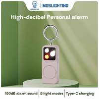 MOSLIGHTING Mini Keychain Light 500mAh Pocket Work Light USB Rechargeable Flashlight with150dB SOS Security Protect Alert Device