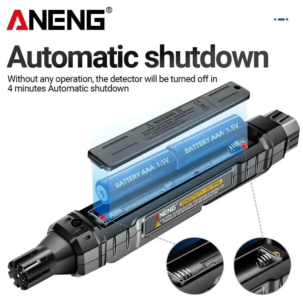 Multi Gas Leak Detector ANENG GN805 Sound Light Alarm LCD Backlight Portable 50-10000PPM Flammable Alcohol Methane Analyzer