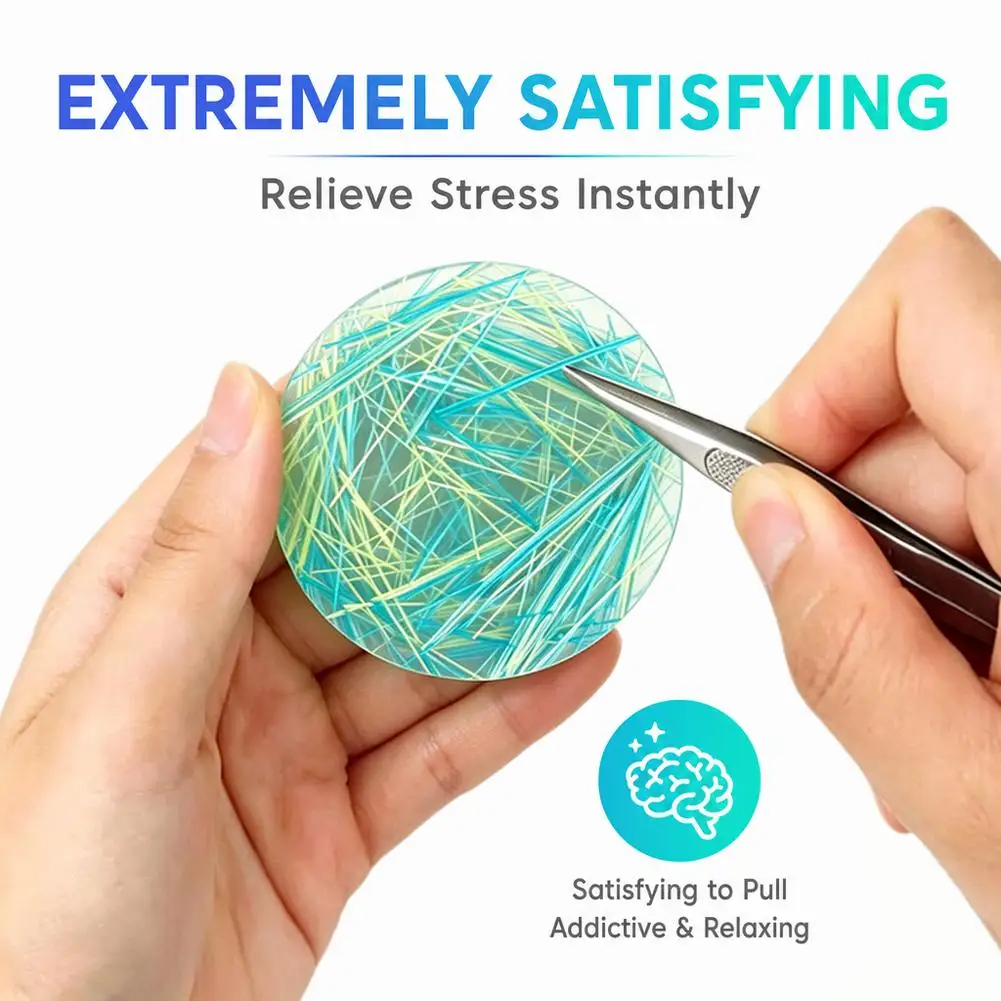 Skin Picking Fidget Toys Relax Toy Sensory Picky Pad with Tweezer Hair Pulling Anxiety Stress Relief Fidget Toys for Autism