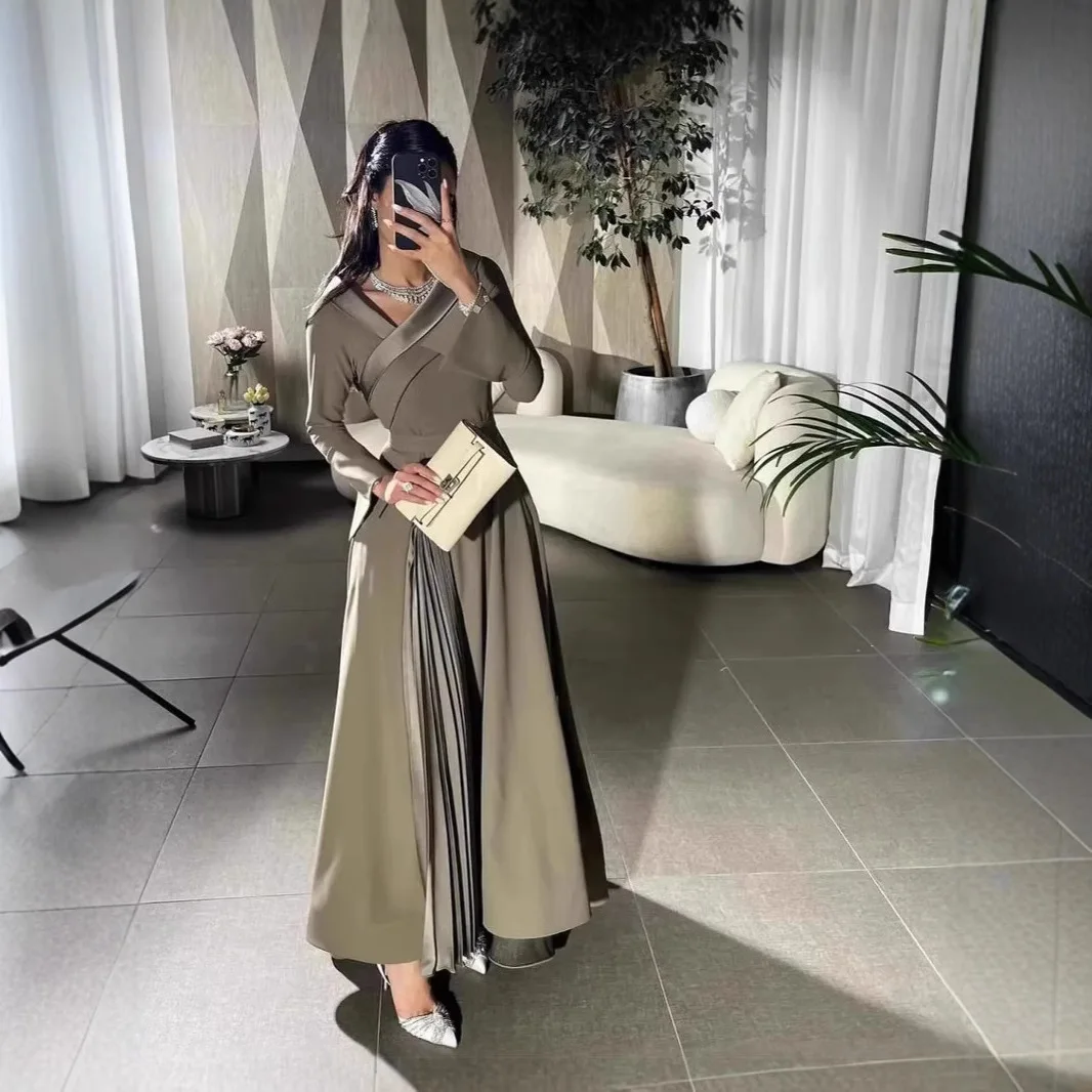 

Новинка осени 2024: Вечернее платье с длинным рукавом, вязаное из хлопка и полиэстера, А-силуэт, утепленное, для пар, модель Fa...