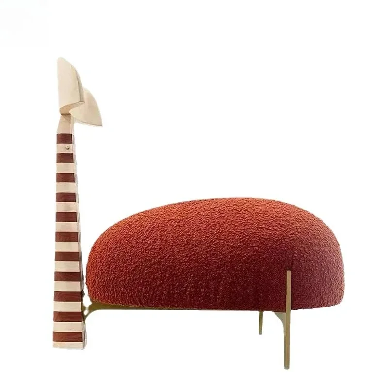 

Medieval style living room small apartment solid wood leisure chair