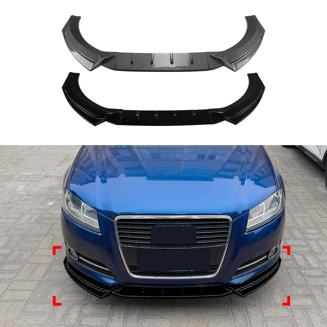 

For Audi A3 8P Standard Edition 2008-2012 Car Front Bumper Spoiler Lip Lower Body Kit Diffuser Splitter Tuning Guard