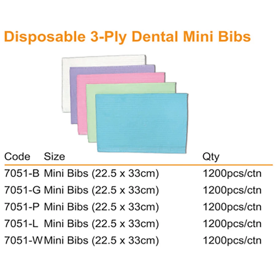 500PCS Dental Bibs 3-Ply Disposable Waterproof Patient Bib Sheets Clean Supply Teeth Whitening Accessory