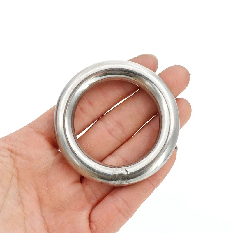 M3-M10 304 in acciaio inox solido O anello saldato anelli rotondi anello di ferro antiruggine per sartiame Marine barca amaca Yoga appeso
