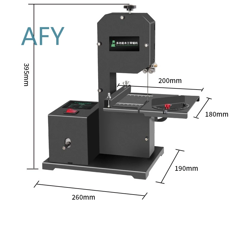 Small Household Vertical Woodworking Band Saw for Curve Shaping Cutting Machine for Metal Wood Plastic Benchtop DIY Workshop