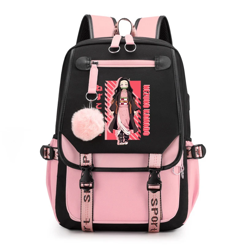 

Hot Anime Kamado Nezuko Backpack Kids Boy Girl School Bags Casual Backpack Laptop Travel Bags