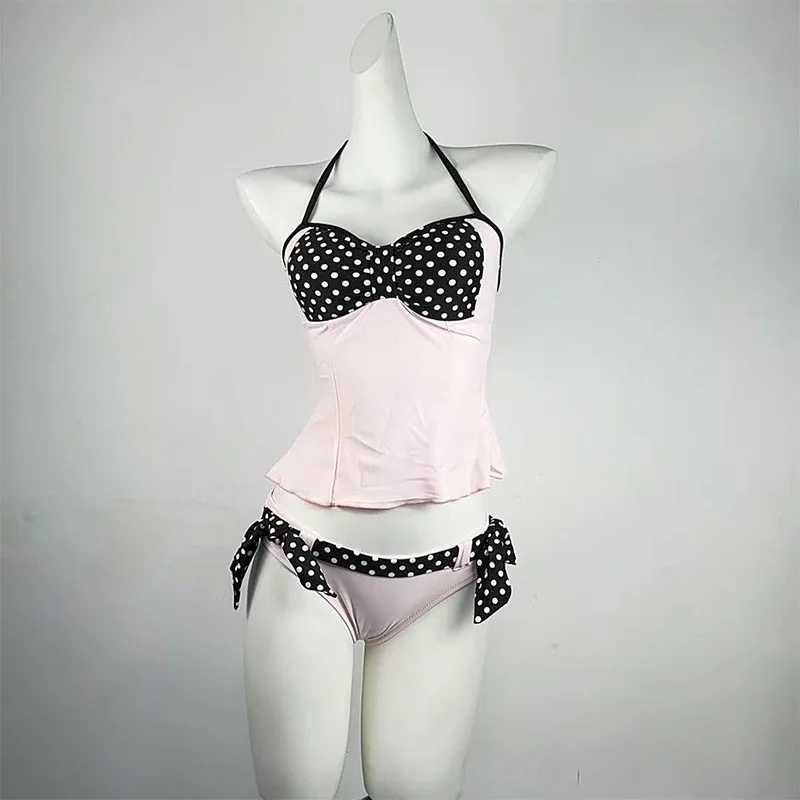 

Sexy Bikini Beach Vacation Polka Dot Retro Swimsuit Lace Up Sets Harajuku Fashion Pure-Desire Hot Girl Two-Piece Swimwear 2026