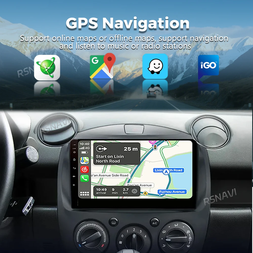 Android 16 Carplay Auto 2K Screen Car Radio Multimedia Player For Mazda 2 2007-2014 WIFI+4G Autoradio Stereo 2din Snapdragon view 4