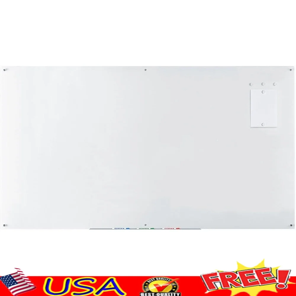 

Tempered Glass Magnetic Dry Erase Board Set Wall Mount Includes Magnets Hardware Tray Ideal Office Planning and Organization