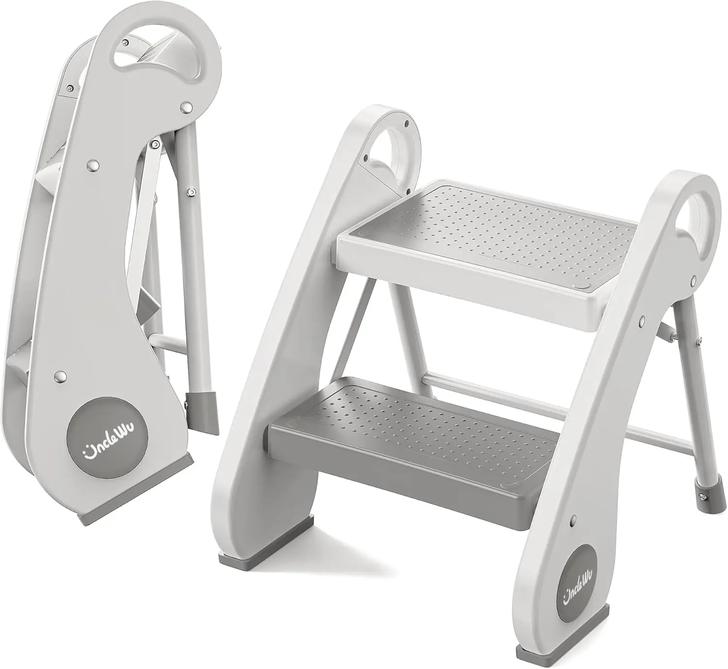 

2-Step Toddler Stool - Foldable, Lightweight & Anti-Slip | Steel Step Stool For Kids, Potty Training, Bedside & Bathroom Sink