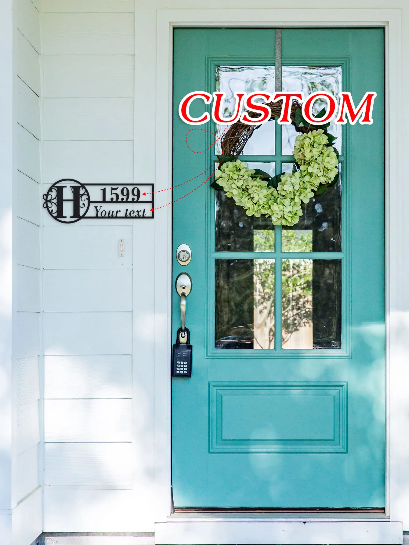 Customized Door Signs Personalized Metal Address Signs House Surname Address Numbers Personalized Metal Outdoor Address Name Sig
