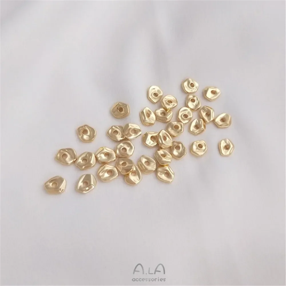 14K bag of real gold irregular small broken gold spacer broken gold and silver bead spacer gasket DIY bead accessories