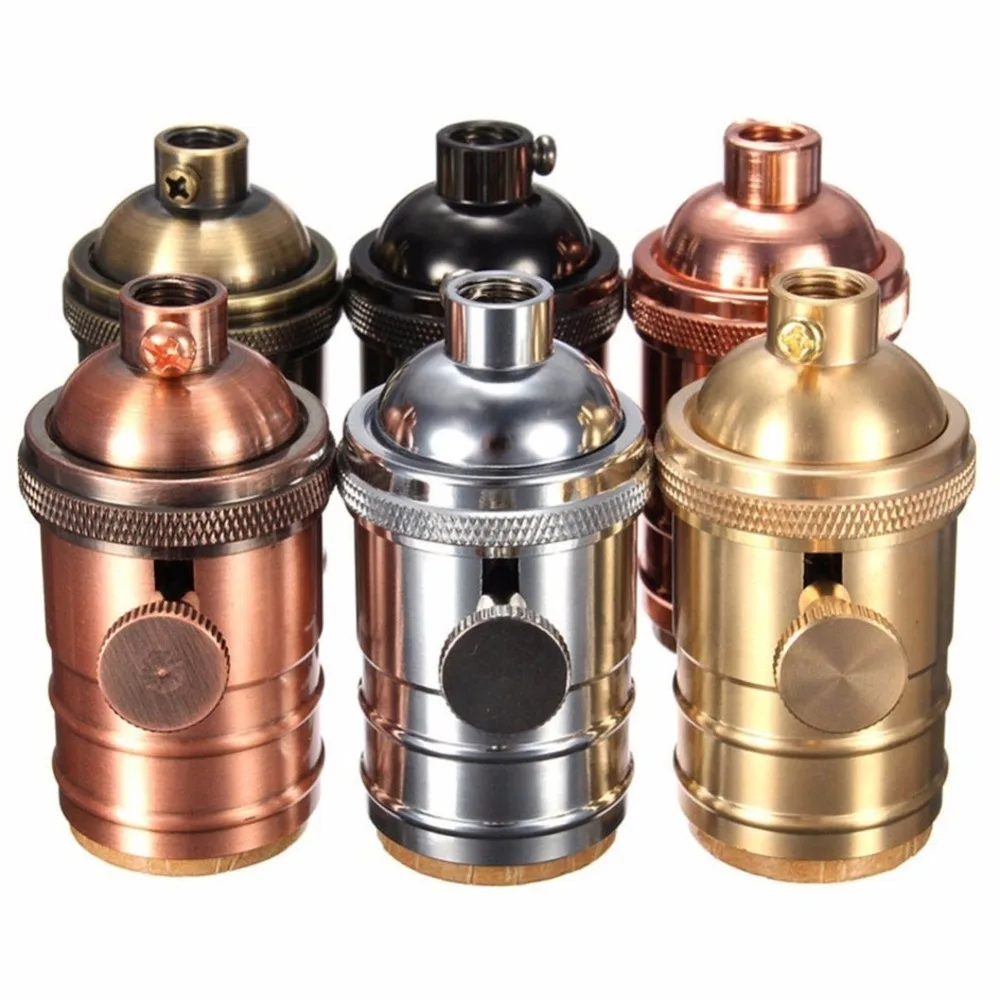 Retro E27 Edison Lamp Socket Screw Bulb Base Aluminum Lamp Lights Holder Industrial Pendant Fittings Lustre Lampholders Fixture