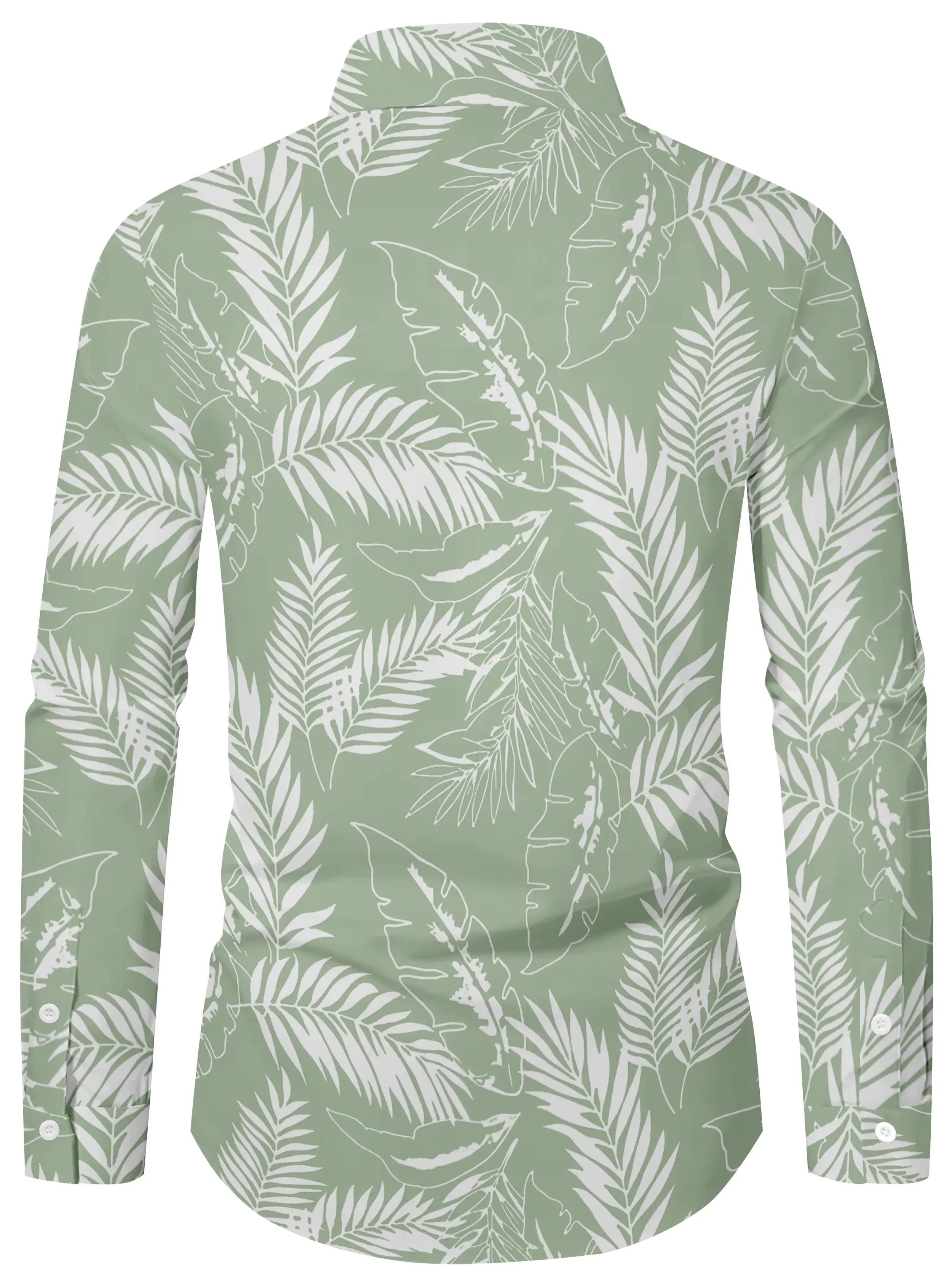 Men's new summer long sleeved shirt fashionable digital printed shirt