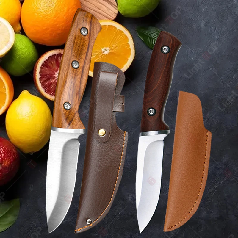 2PCS Kitchen Boning Knife Stainless Steel Buther Knife Wood Handle Meat Fish Fruit Utility Knife for Household Kitchen Supplies