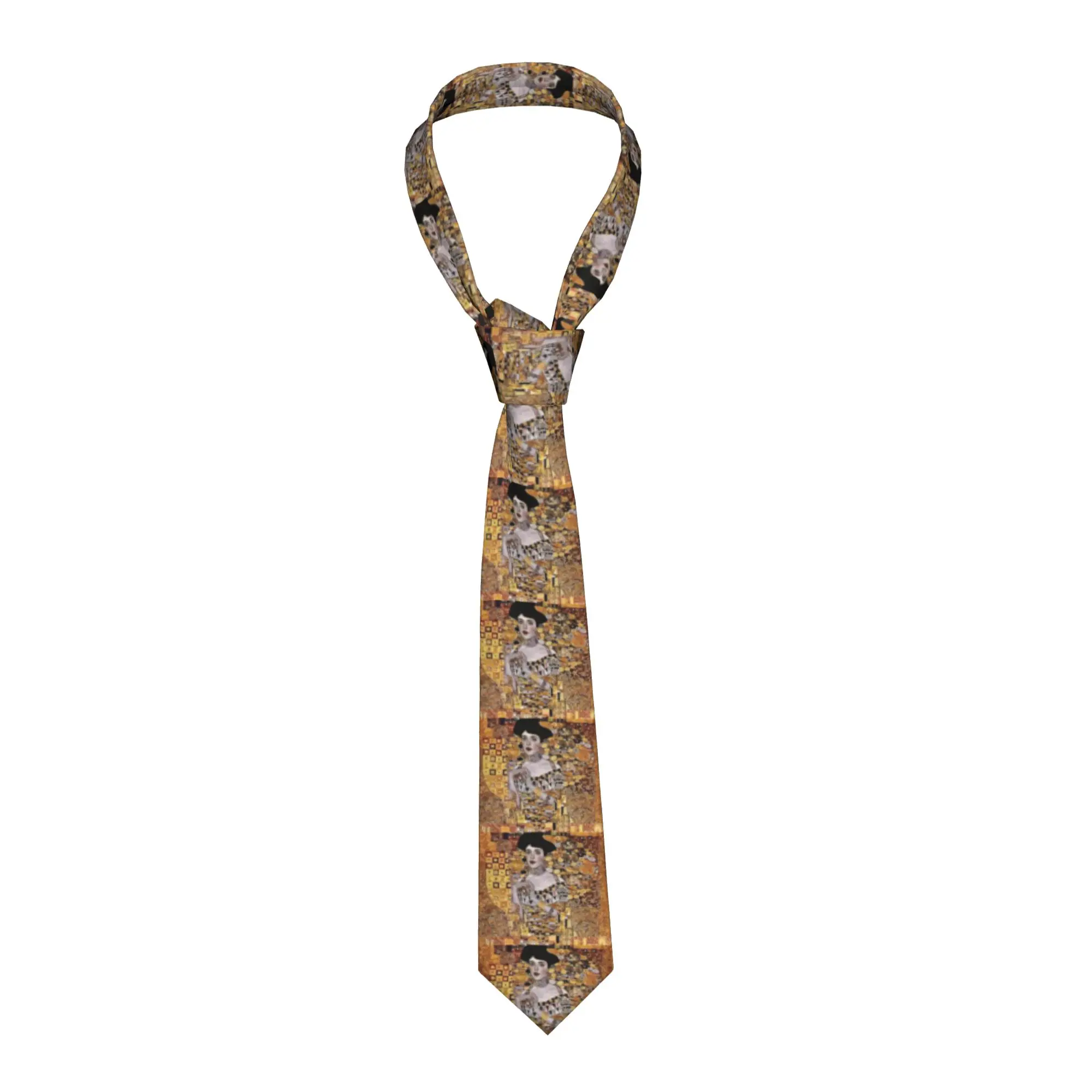 gravata-masculina-de-seda-adele-bloch-com-estampa-gustav-klimt-para-festas-Ultima-tendencia